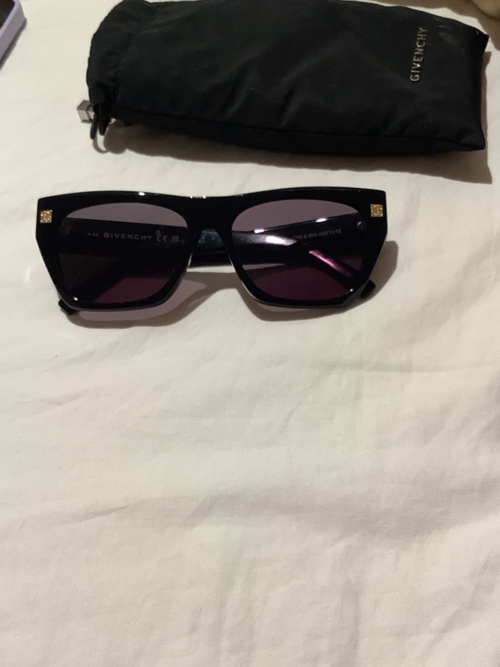 Givenchy Black Sunglasses with Purple Lenses